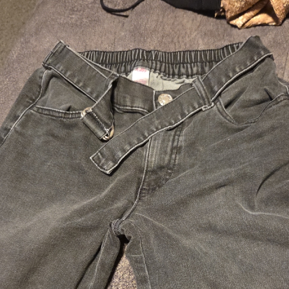 Justice Black Belted Casual Pants